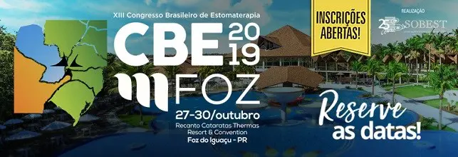 Capa Evento SOBEST Congresso Brasileiro Estomaterapia 2019 Foz do Iguaçu