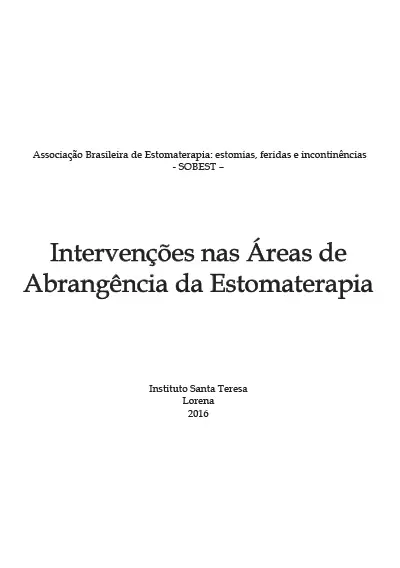 Capa do Livro Intervenções nas áreas de abrangência da Estomaterapia