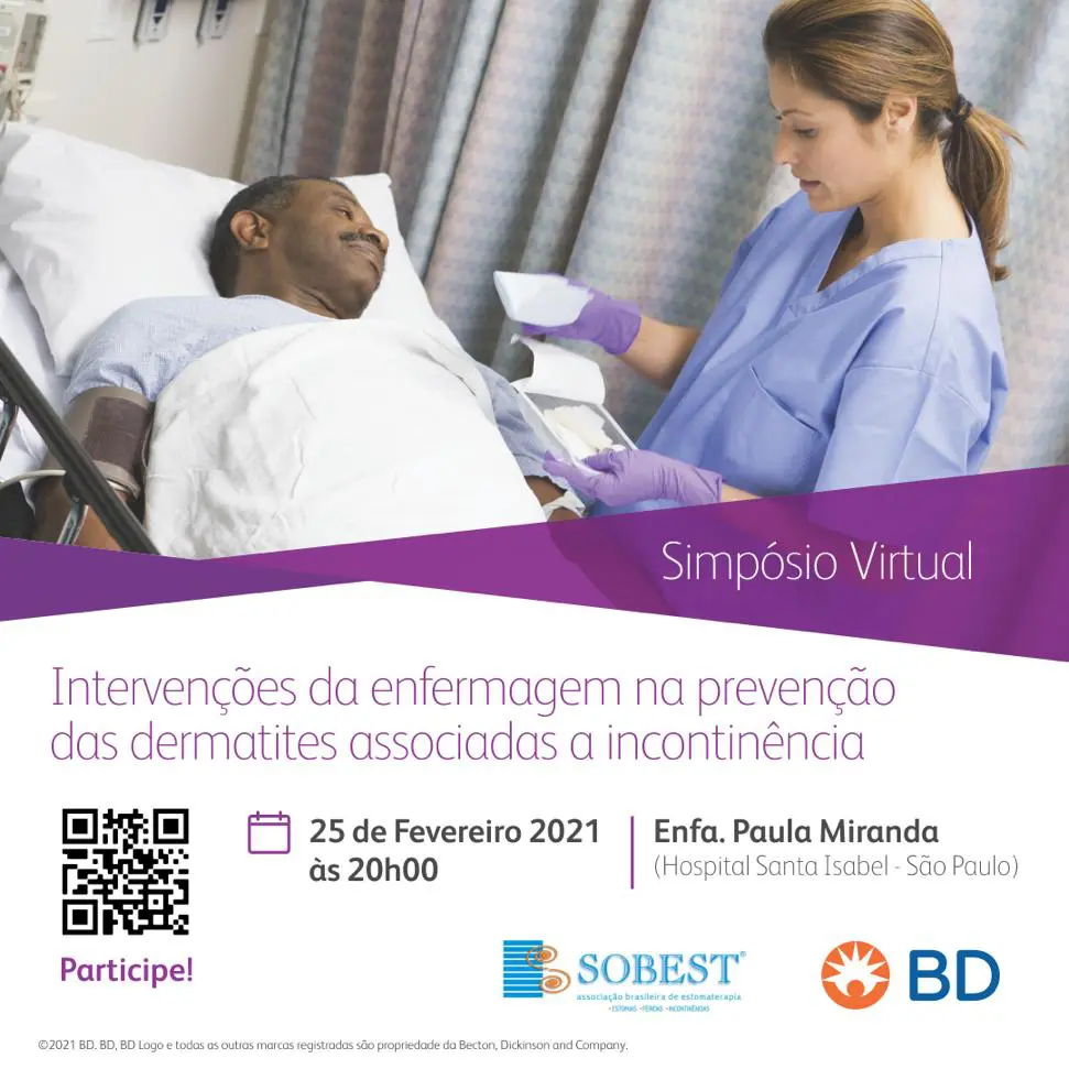 Evento Apoio SOBEST Simpósio Virtual Intervenções da enfermagem na prevenção das dermatites associadas à incontinência