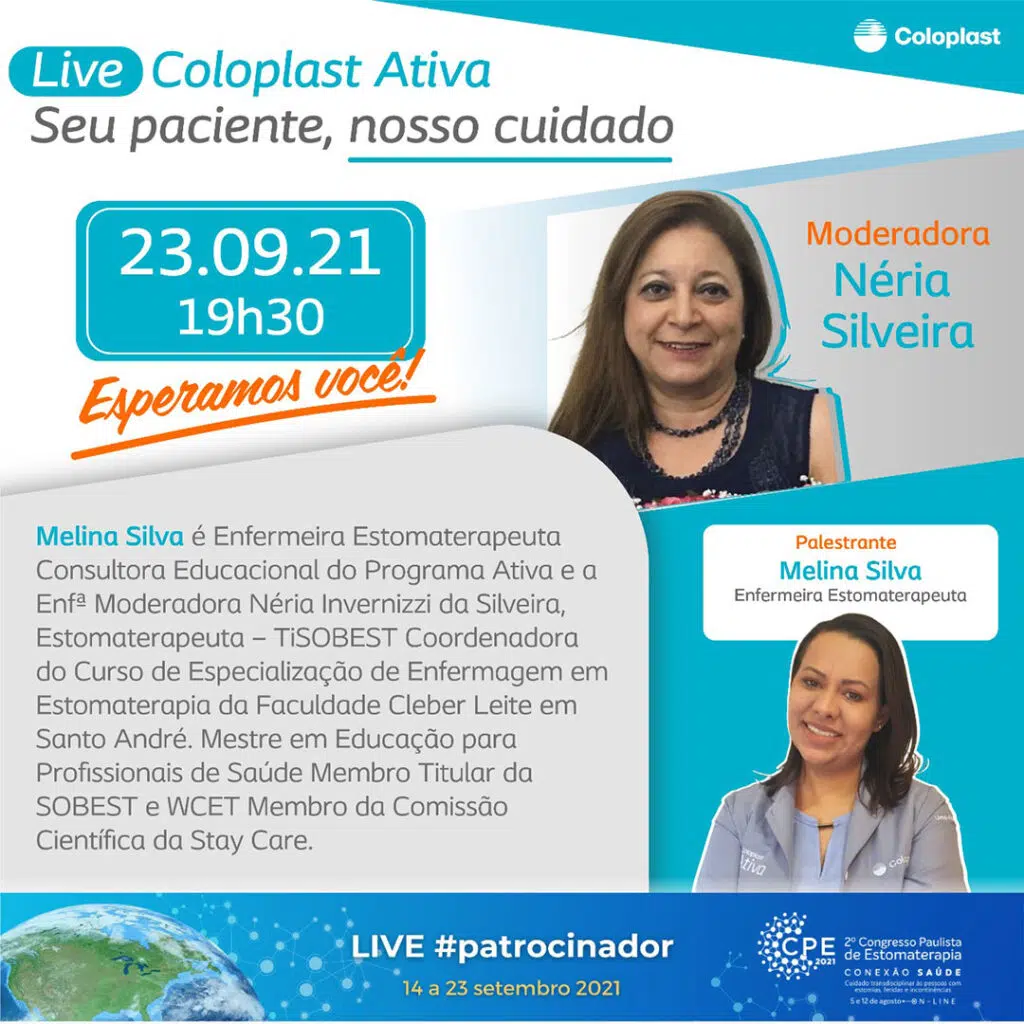 Live #patrocinador CPE2021 com a empresa COLOPLAST