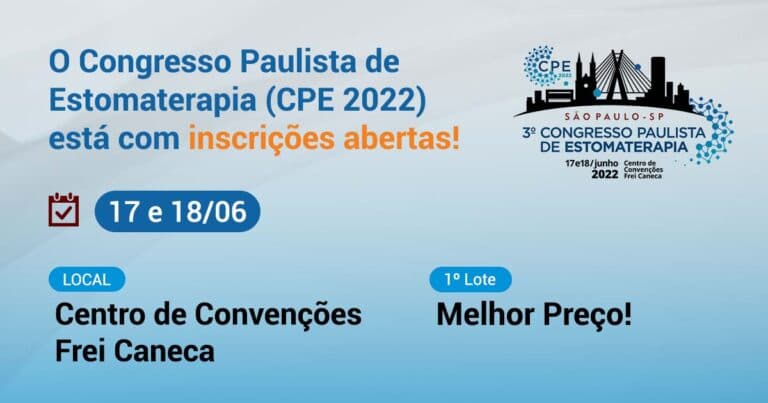 Inscrições Abertas para o Congresso Paulista de Estomaterapia 2022
