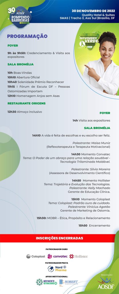 NOVEMBRO VERDE - MÊS DE CONSCIENTIZAÇÃO DA OSTOMIA