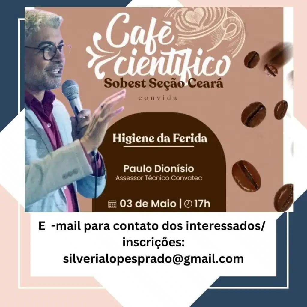 Café Científico com a temática “Higiene de ferida”.